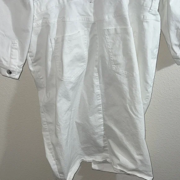 Eloquii women’s dress Sz 18 Oversized Denim Midi white baddie - Picture 12 of 12